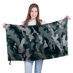 Флаг 3D с принтом камуфляж в Петрозаводске, 100% полиэстер | плотность ткани — 95 г/м2, размер — 67 х 109 см. Принт наносится с одной стороны | армия | камуфляж