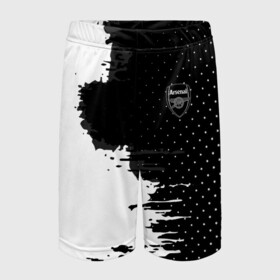 Детские спортивные шорты 3D с принтом Arsenal uniform black 2018 в Петрозаводске,  100% полиэстер
 | пояс оформлен широкой мягкой резинкой, ткань тянется
 | football | soccer | арсенал