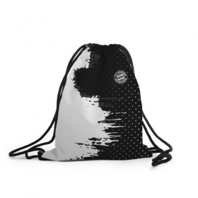 Рюкзак-мешок 3D с принтом Bayern Munchen uniform black в Петрозаводске, 100% полиэстер | плотность ткани — 200 г/м2, размер — 35 х 45 см; лямки — толстые шнурки, застежка на шнуровке, без карманов и подкладки | Тематика изображения на принте: 