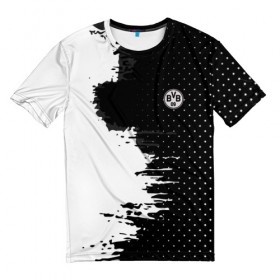 Мужская футболка 3D с принтом Borussia uniform black 2018 в Петрозаводске, 100% полиэфир | прямой крой, круглый вырез горловины, длина до линии бедер | football | soccer | боруссия