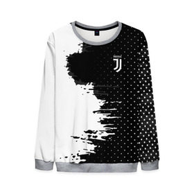 Мужской свитшот 3D с принтом Juventus uniform black 2018 в Петрозаводске, 100% полиэстер с мягким внутренним слоем | круглый вырез горловины, мягкая резинка на манжетах и поясе, свободная посадка по фигуре | football | soccer | ювентус