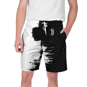 Мужские шорты 3D с принтом Juventus uniform black 2018 в Петрозаводске,  полиэстер 100% | прямой крой, два кармана без застежек по бокам. Мягкая трикотажная резинка на поясе, внутри которой широкие завязки. Длина чуть выше колен | football | soccer | ювентус