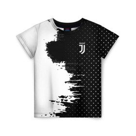 Детская футболка 3D с принтом Juventus uniform black 2018 в Петрозаводске, 100% гипоаллергенный полиэфир | прямой крой, круглый вырез горловины, длина до линии бедер, чуть спущенное плечо, ткань немного тянется | football | soccer | ювентус