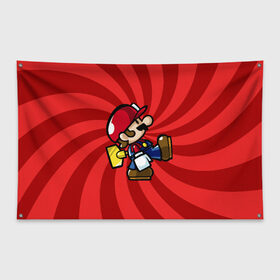 Флаг-баннер с принтом Mario в Петрозаводске, 100% полиэстер | размер 67 х 109 см, плотность ткани — 95 г/м2; по краям флага есть четыре люверса для крепления | nintendo | марио | нинтендо