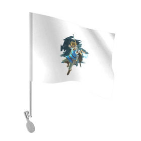 Флаг для автомобиля с принтом The Legend of Zelda в Петрозаводске, 100% полиэстер | Размер: 30*21 см | воин | ганон | зельда | игра | легенда | линк | лук | оружие | приключения | рыцарь | стрела