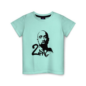 Детская футболка хлопок с принтом 2pac в Петрозаводске, 100% хлопок | круглый вырез горловины, полуприлегающий силуэт, длина до линии бедер | 