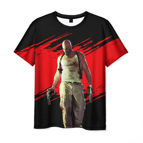 Мужская футболка 3D с принтом Max Payne в Петрозаводске, 100% полиэфир | прямой крой, круглый вырез горловины, длина до линии бедер | game | gta | max | payne | rockstar | игра | макс | пэйн