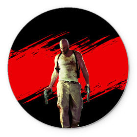 Коврик круглый с принтом Max Payne в Петрозаводске, резина и полиэстер | круглая форма, изображение наносится на всю лицевую часть | game | gta | max | payne | rockstar | игра | макс | пэйн
