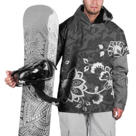 Накидка на куртку 3D с принтом Кружевной узор в Петрозаводске, 100% полиэстер |  | Тематика изображения на принте: flowers | pattern | арт | винтаж | кружева | орнамент | текстура | узор | цветы | черно белый