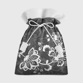 Подарочный 3D мешок с принтом Кружевной узор в Петрозаводске, 100% полиэстер | Размер: 29*39 см | Тематика изображения на принте: flowers | pattern | арт | винтаж | кружева | орнамент | текстура | узор | цветы | черно белый