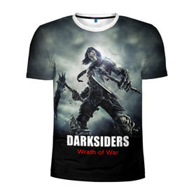 Мужская футболка 3D спортивная с принтом Darksiders: Wrath of War в Петрозаводске, 100% полиэстер с улучшенными характеристиками | приталенный силуэт, круглая горловина, широкие плечи, сужается к линии бедра | Тематика изображения на принте: 