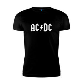 Мужская футболка премиум с принтом AC/DC в Петрозаводске, 92% хлопок, 8% лайкра | приталенный силуэт, круглый вырез ворота, длина до линии бедра, короткий рукав | ac dc | acdc | high voltage | ангус | металл | рок | фсвс | эй си ди си | эйсидиси | янг