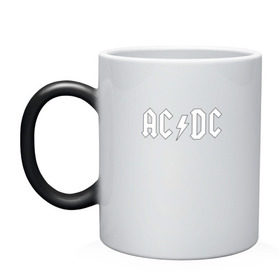 Кружка хамелеон с принтом AC/DC в Петрозаводске, керамика | меняет цвет при нагревании, емкость 330 мл | Тематика изображения на принте: ac dc | acdc | high voltage | ангус | металл | рок | фсвс | эй си ди си | эйсидиси | янг