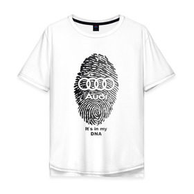 Мужская футболка хлопок Oversize с принтом Audi its in my DNA в Петрозаводске, 100% хлопок | свободный крой, круглый ворот, “спинка” длиннее передней части | ауди | кольца | лого | отпечаток