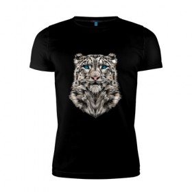 Мужская футболка премиум с принтом Леопард в Петрозаводске, 92% хлопок, 8% лайкра | приталенный силуэт, круглый вырез ворота, длина до линии бедра, короткий рукав | 