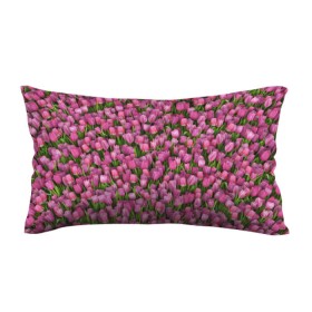 Подушка 3D антистресс с принтом Розовые тюльпаны в Петрозаводске, наволочка — 100% полиэстер, наполнитель — вспененный полистирол | состоит из подушки и наволочки на молнии | 