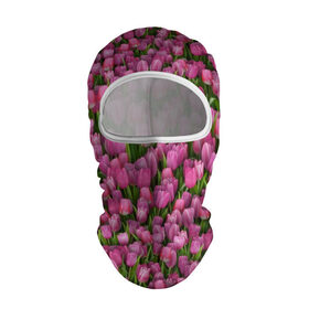 Балаклава 3D с принтом Розовые тюльпаны в Петрозаводске, 100% полиэстер, ткань с особыми свойствами — Activecool | плотность 150–180 г/м2; хорошо тянется, но при этом сохраняет форму. Закрывает шею, вокруг отверстия для глаз кайма. Единый размер | 