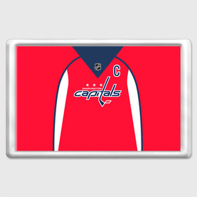 Магнит 45*70 с принтом Ovechkin Washington Capitals Red в Петрозаводске, Пластик | Размер: 78*52 мм; Размер печати: 70*45 | Тематика изображения на принте: овечкин | ови