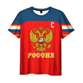 Мужская футболка 3D с принтом Овечкин Сборная России по хоккею в Петрозаводске, 100% полиэфир | прямой крой, круглый вырез горловины, длина до линии бедер | 