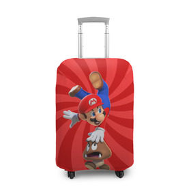 Чехол для чемодана 3D с принтом Super Mario в Петрозаводске, 86% полиэфир, 14% спандекс | двустороннее нанесение принта, прорези для ручек и колес | nintendo | марио | нинтендо
