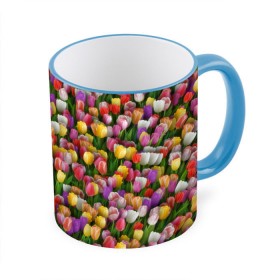 Кружка 3D с принтом Разноцветные тюльпаны в Петрозаводске, керамика | ёмкость 330 мл | 8 марта | tulip | белый | букет | желтый | зеленый | красный | паттерн | розовый | тюльпан | тюльпанчики | цветок | цветочки | цветы