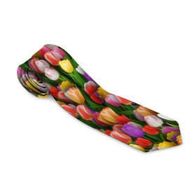 Галстук 3D с принтом Разноцветные тюльпаны в Петрозаводске, 100% полиэстер | Длина 148 см; Плотность 150-180 г/м2 | 8 марта | tulip | белый | букет | желтый | зеленый | красный | паттерн | розовый | тюльпан | тюльпанчики | цветок | цветочки | цветы