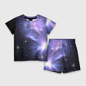 Детский костюм с шортами 3D с принтом Сияние звёзд в Петрозаводске,  |  | nebula | space | star | астрономия | вселенная | звезды | космический | космос | планеты