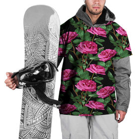 Накидка на куртку 3D с принтом Розовые розы в Петрозаводске, 100% полиэстер |  | 