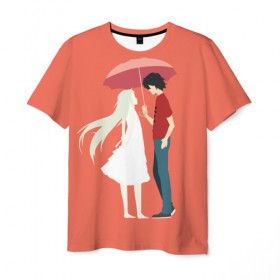 Мужская футболка 3D с принтом Menma в Петрозаводске, 100% полиэфир | прямой крой, круглый вырез горловины, длина до линии бедер | anime | anohana | meiko honma | аниме | невиданный цветок