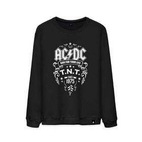 Мужской свитшот хлопок с принтом AC/DC run for your life в Петрозаводске, 100% хлопок |  | ac dc | acdc ас дс | асдс