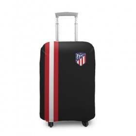 Чехол для чемодана 3D с принтом Atletico Madrid Line Edition в Петрозаводске, 86% полиэфир, 14% спандекс | двустороннее нанесение принта, прорези для ручек и колес | атлетико мадрид | эмблема