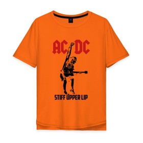 Мужская футболка хлопок Oversize с принтом AC/DC stiff upper lip в Петрозаводске, 100% хлопок | свободный крой, круглый ворот, “спинка” длиннее передней части | ac dc | acdc | acdc ас дс | австралийская | ангус янг | асдс | блюз | группа | крис слэйд | метал | молния | музыка | музыканты | певцы | рок | рок н ролл | стиви янг | хард | хардрок | эксл роуз