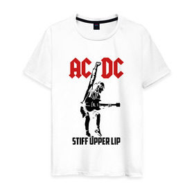 Мужская футболка хлопок с принтом AC/DC stiff upper lip в Петрозаводске, 100% хлопок | прямой крой, круглый вырез горловины, длина до линии бедер, слегка спущенное плечо. | ac dc | acdc | acdc ас дс | австралийская | ангус янг | асдс | блюз | группа | крис слэйд | метал | молния | музыка | музыканты | певцы | рок | рок н ролл | стиви янг | хард | хардрок | эксл роуз