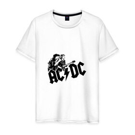 Мужская футболка хлопок с принтом AC/DC в Петрозаводске, 100% хлопок | прямой крой, круглый вырез горловины, длина до линии бедер, слегка спущенное плечо. | ac dc | acdc | acdc ас дс | австралийская | ангус янг | асдс | блюз | группа | крис слэйд | метал | молния | музыка | музыканты | певцы | рок | рок н ролл | стиви янг | хард | хардрок | эксл роуз