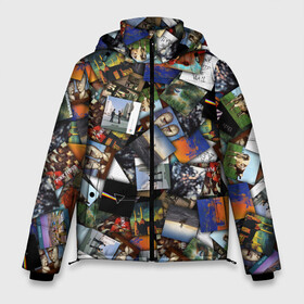Мужская зимняя куртка 3D с принтом Pink Floyd Дискография в Петрозаводске, верх — 100% полиэстер; подкладка — 100% полиэстер; утеплитель — 100% полиэстер | длина ниже бедра, свободный силуэт Оверсайз. Есть воротник-стойка, отстегивающийся капюшон и ветрозащитная планка. 

Боковые карманы с листочкой на кнопках и внутренний карман на молнии. | Тематика изображения на принте: animals | atom heart mother | dark side of moon | meddle | music from film more | obscured by clouds | piper at gates of dawn | saucerful of secrets | ummagumma | wall | wish you were here