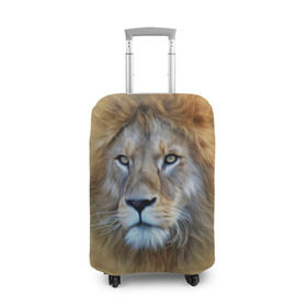 Чехол для чемодана 3D с принтом Лев в Петрозаводске, 86% полиэфир, 14% спандекс | двустороннее нанесение принта, прорези для ручек и колес | голова | животные | кошка | лев | львица | природа | хищник