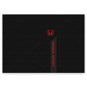 Поздравительная открытка с принтом HONDA SPORT в Петрозаводске, 100% бумага | плотность бумаги 280 г/м2, матовая, на обратной стороне линовка и место для марки
 | auto | honda | авто | автомобиль | бренд | марка | машины | хонда автомобильные
