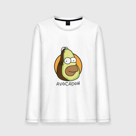 Мужской лонгслив хлопок с принтом Avocadoh в Петрозаводске, 100% хлопок |  | doh | homer | simpsons | авокадо | гомер