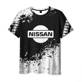 Мужская футболка 3D с принтом Nissan abstract sport в Петрозаводске, 100% полиэфир | прямой крой, круглый вырез горловины, длина до линии бедер | motor | nissan | авто | лого | машина | ниссан | тачка