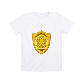 Детская футболка хлопок с принтом Полиция Спрингфилда в Петрозаводске, 100% хлопок | круглый вырез горловины, полуприлегающий силуэт, длина до линии бедер | Тематика изображения на принте: police | simpsons | springfield