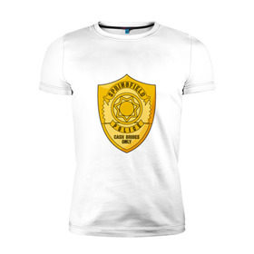 Мужская футболка премиум с принтом Полиция Спрингфилда в Петрозаводске, 92% хлопок, 8% лайкра | приталенный силуэт, круглый вырез ворота, длина до линии бедра, короткий рукав | police | simpsons | springfield