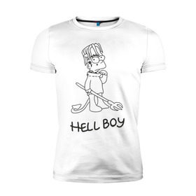 Мужская футболка премиум с принтом Bart Lil Peep в Петрозаводске, 92% хлопок, 8% лайкра | приталенный силуэт, круглый вырез ворота, длина до линии бедра, короткий рукав | bart simpson | lil peep | барт симпсоны | лил пип