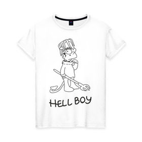 Женская футболка хлопок с принтом Bart Lil Peep в Петрозаводске, 100% хлопок | прямой крой, круглый вырез горловины, длина до линии бедер, слегка спущенное плечо | bart simpson | lil peep | барт симпсоны | лил пип