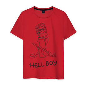 Мужская футболка хлопок с принтом Bart Lil Peep в Петрозаводске, 100% хлопок | прямой крой, круглый вырез горловины, длина до линии бедер, слегка спущенное плечо. | bart simpson | lil peep | барт симпсоны | лил пип