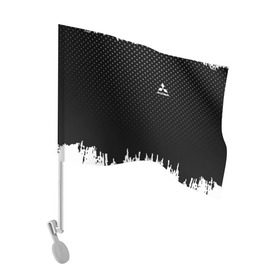 Флаг для автомобиля с принтом Mitsubishi abstract black 2018 в Петрозаводске, 100% полиэстер | Размер: 30*21 см |  машина | марка | митсубиси
