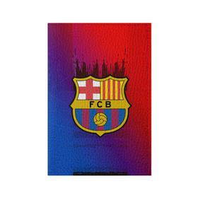 Обложка для паспорта матовая кожа с принтом FC Barcelona color sport в Петрозаводске, натуральная матовая кожа | размер 19,3 х 13,7 см; прозрачные пластиковые крепления | Тематика изображения на принте: football | soccer | барселона