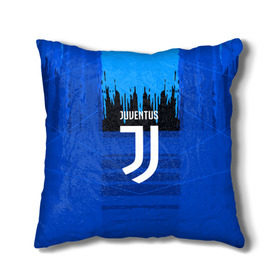 Подушка 3D с принтом FC Juventus color abstract в Петрозаводске, наволочка – 100% полиэстер, наполнитель – холлофайбер (легкий наполнитель, не вызывает аллергию). | состоит из подушки и наволочки. Наволочка на молнии, легко снимается для стирки | Тематика изображения на принте: 