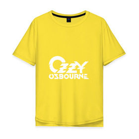 Мужская футболка хлопок Oversize с принтом Ozzy Ozbourne в Петрозаводске, 100% хлопок | свободный крой, круглый ворот, “спинка” длиннее передней части | Тематика изображения на принте: 