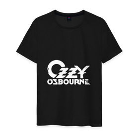 Мужская футболка хлопок с принтом Ozzy Ozbourne в Петрозаводске, 100% хлопок | прямой крой, круглый вырез горловины, длина до линии бедер, слегка спущенное плечо. | Тематика изображения на принте: 