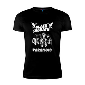 Мужская футболка премиум с принтом Black Sabbath paranoid в Петрозаводске, 92% хлопок, 8% лайкра | приталенный силуэт, круглый вырез ворота, длина до линии бедра, короткий рукав | black sabbath | билл уорд | блек | блэк | гизер батлер | группа | метал | музыка | надпись | озборн | оззи | ози | осборн | песни | рок | сабат | сабатаж | сабатх | тони айомми | хард рок | хеви метал